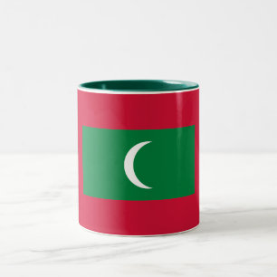 Flagge der Malediven Zweifarbige Tasse