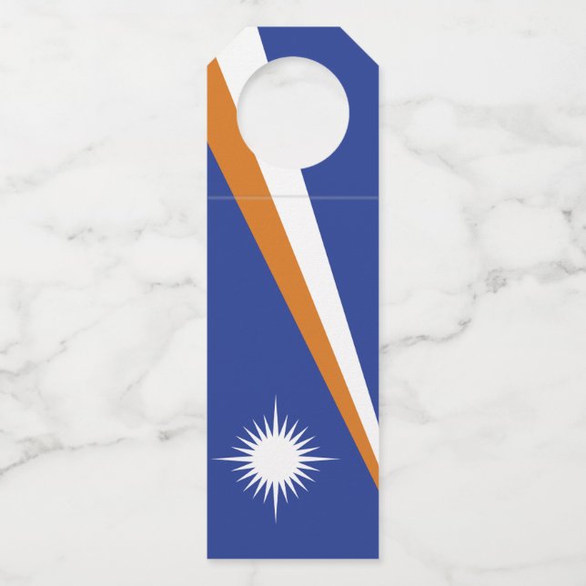 Flagge der Marshall-Inseln Flaschenanhänger (Vorderseite)
