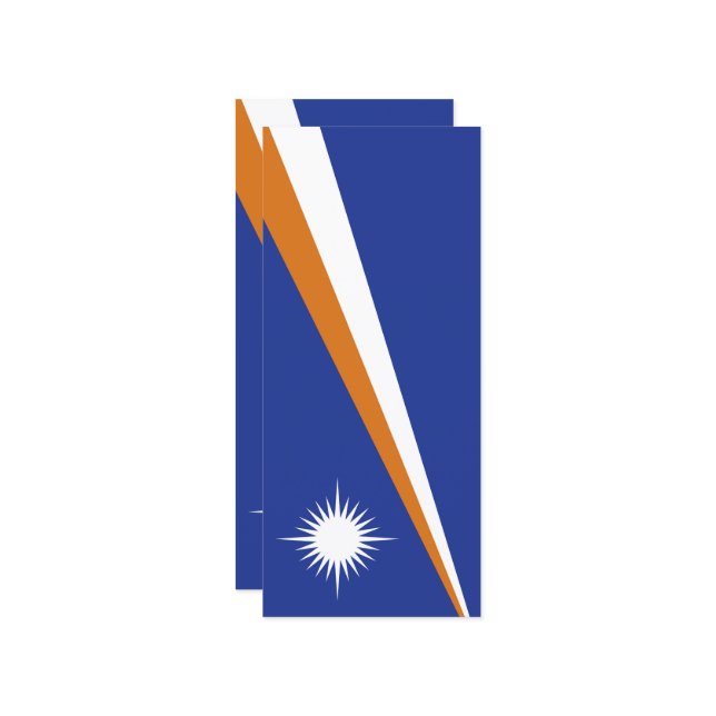 Flagge der Marshall-Inseln Menükarte (Vorderseite/Rückseite Beispiel)