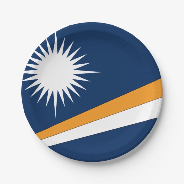 Flagge der Marshall-Inseln Pappteller (Vorderseite)