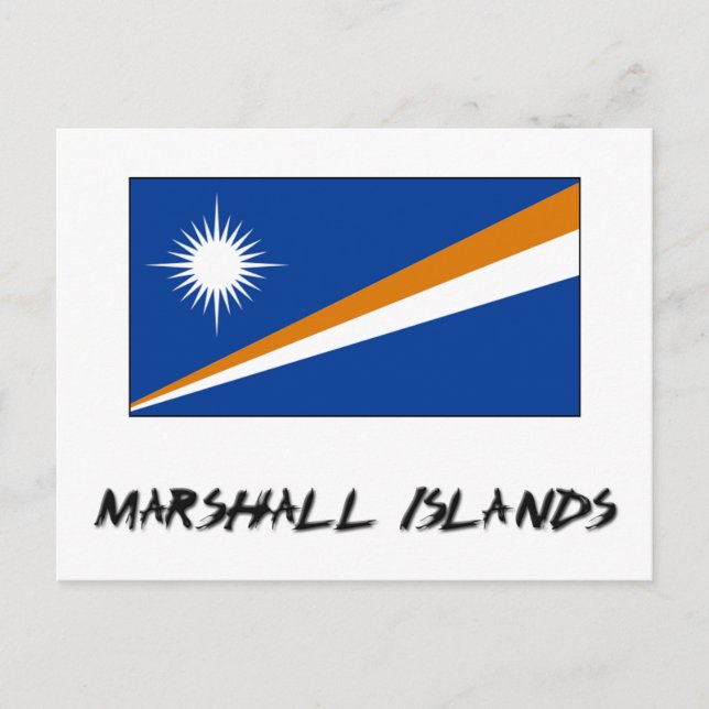 Flagge der Marshall-Inseln Postkarte (Vorderseite)
