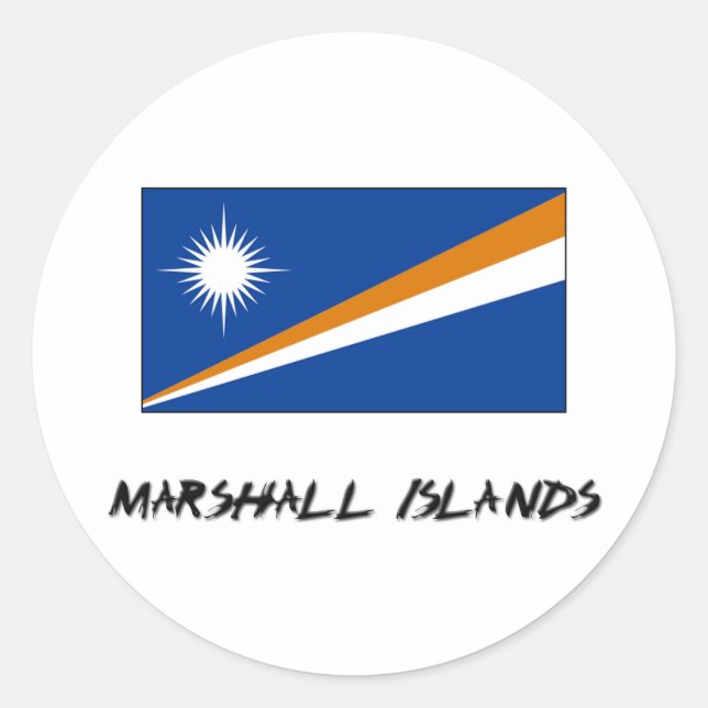 Flagge der Marshall-Inseln Runder Aufkleber (Vorderseite)