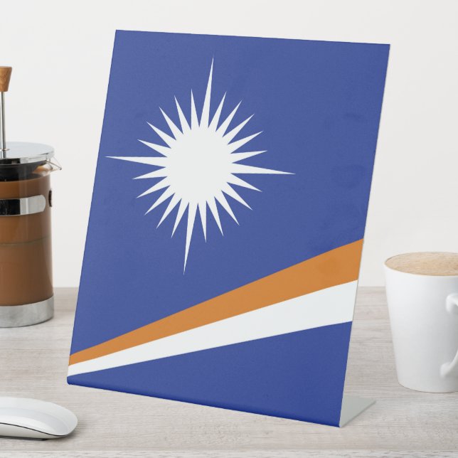 Flagge der Marshall-Inseln Sockelschild (In Situ)