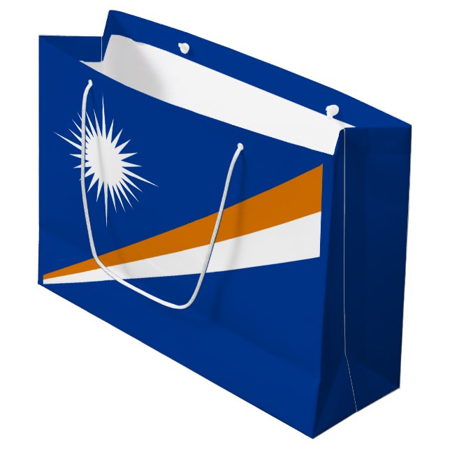 Flagge der Marshallinseln Große Geschenktüte (Vorderseite Schrägansicht)