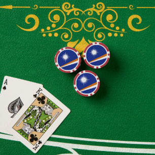 Flagge der Marshallinseln Pokerchips