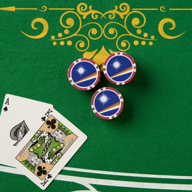 Flagge der Marshallinseln Pokerchips (Pokertisch (Stapel))