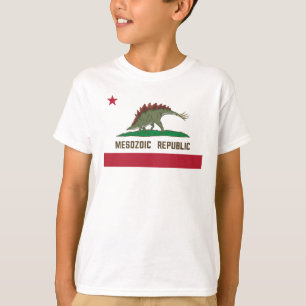 Flagge der Mesozoen Republik Kalifornien Stegosaur T-Shirt