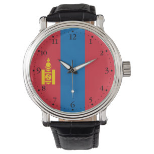 Flagge der Mongolei Armbanduhr