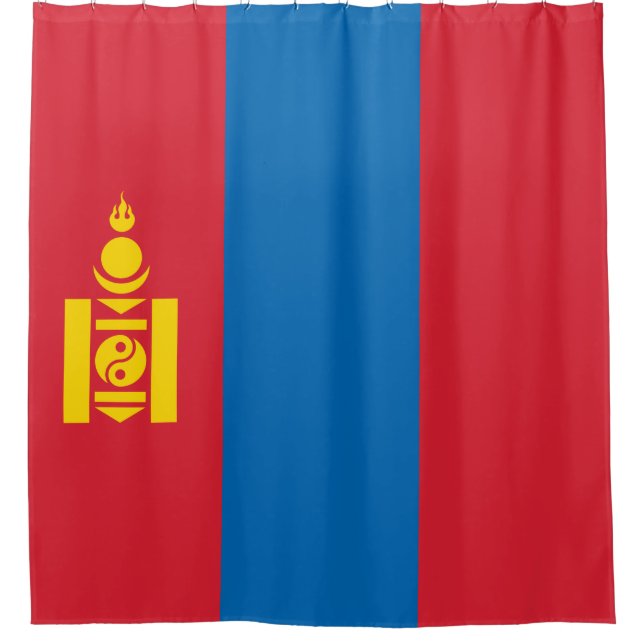Flagge der Mongolei Duschvorhang (Vorderseite)