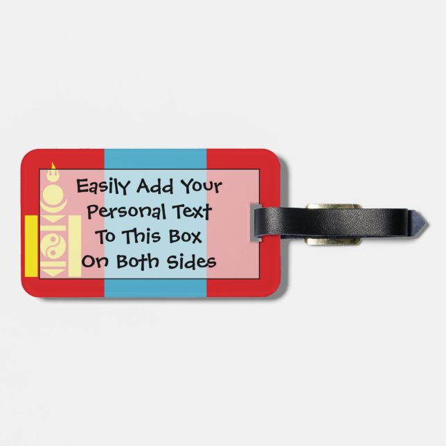 Flagge der Mongolei Einfach Personalausweis Gepäckanhänger (Rückseite horizontal)