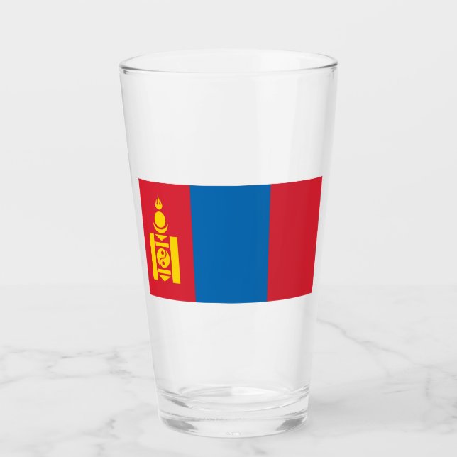 Flagge der Mongolei Glas (Vorderseite)