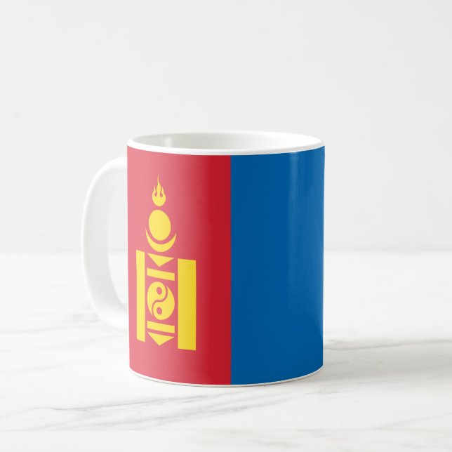 Flagge der Mongolei Kaffeetasse (Vorderseite Links)