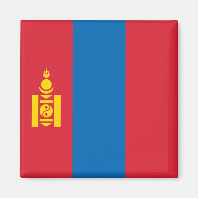 Flagge der Mongolei Magnet (Vorne)