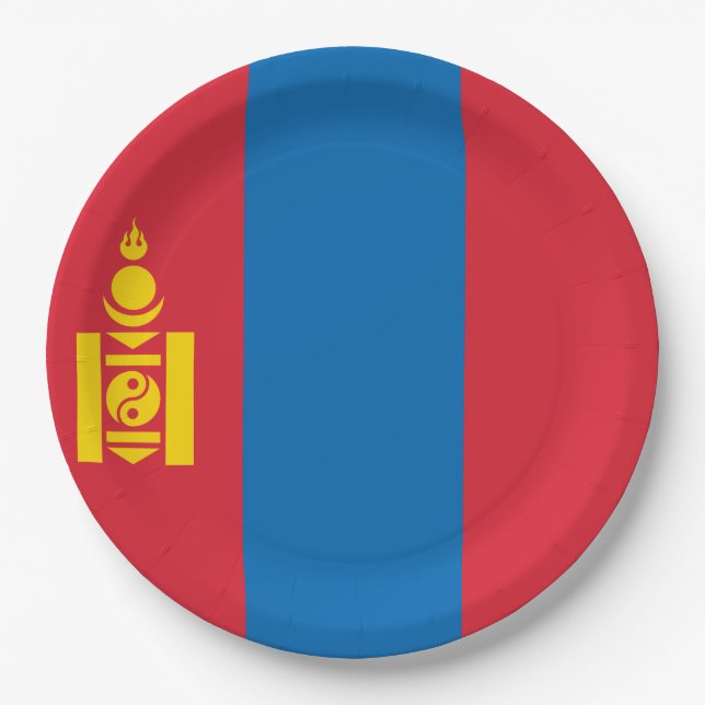 Flagge der Mongolei Pappteller (Vorderseite)