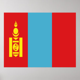 Flagge der Mongolei Poster