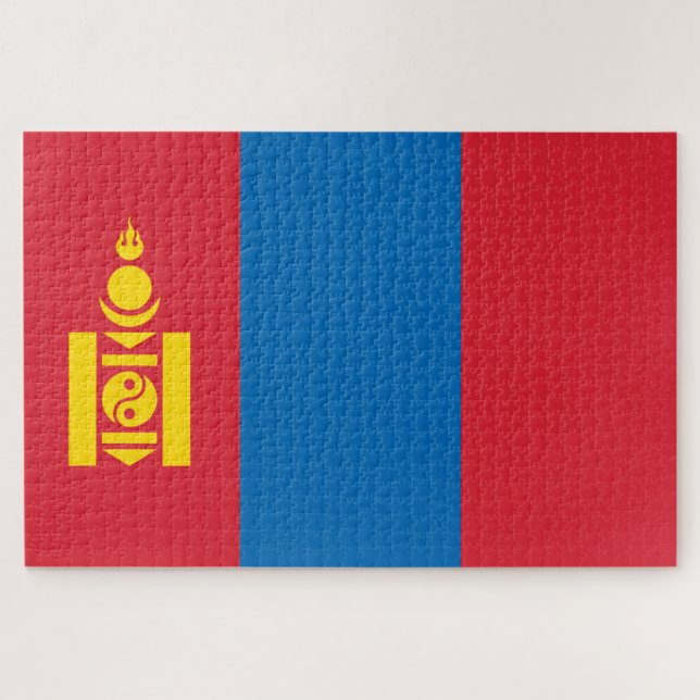 Flagge der Mongolei Puzzle (Horizontal)