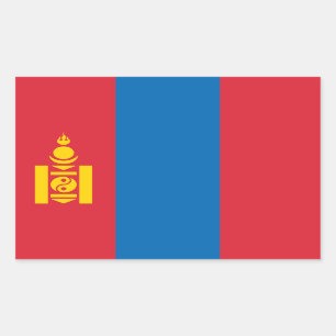 Flagge der Mongolei Rechteckiger Aufkleber