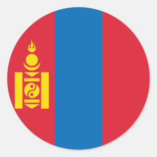 Flagge der Mongolei Runder Aufkleber
