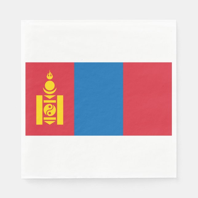 Flagge der Mongolei Serviette (Vorderseite)