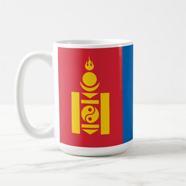 Flagge der Mongolei Soyombo Symbol Mongolen Kaffeetasse (Links)