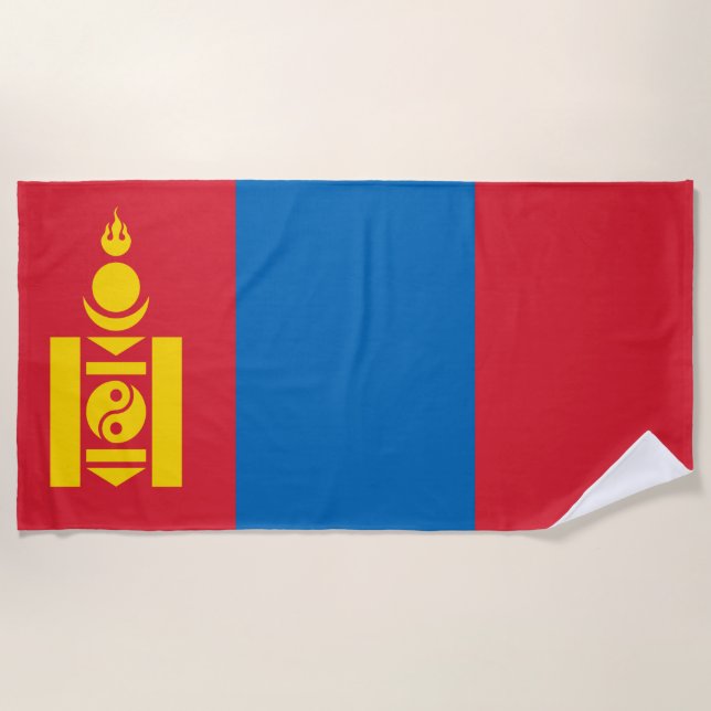 Flagge der Mongolei Strandtuch (Vorderseite)
