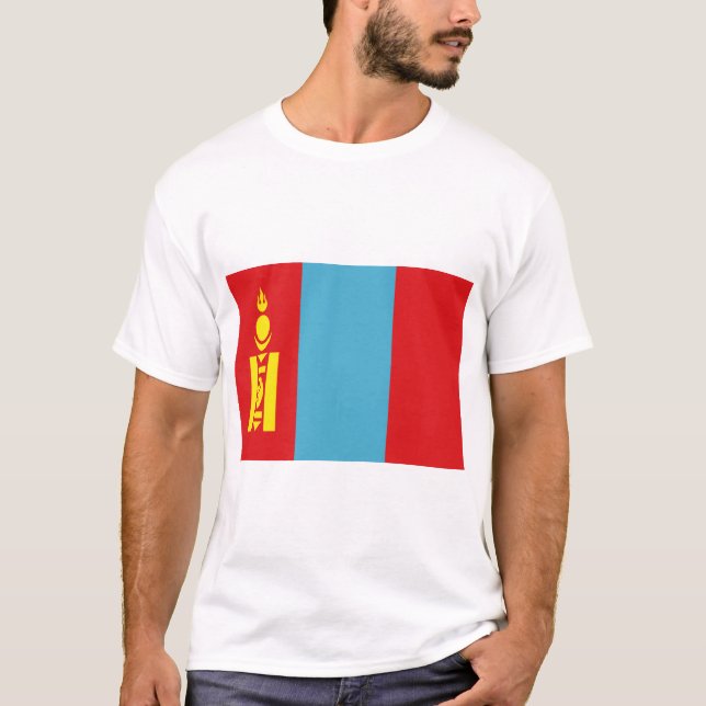 Flagge der Mongolei T-Shirt (Vorderseite)