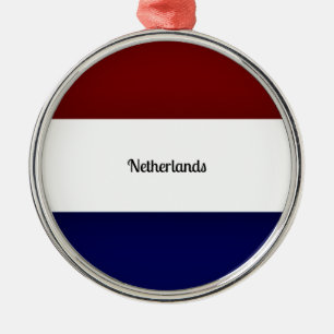 Flagge der Niederlande Silbernes Ornament