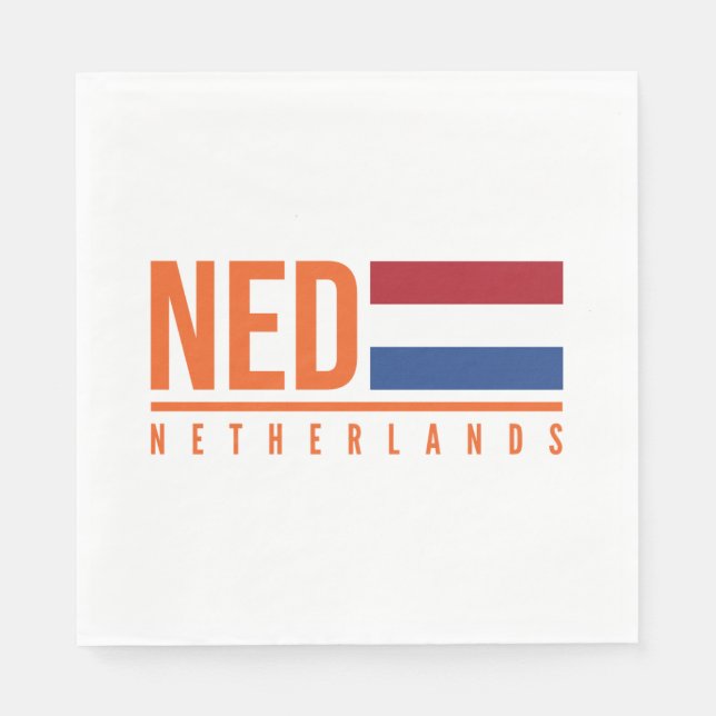 Flagge der Niederlande und Name Serviette (Vorderseite)