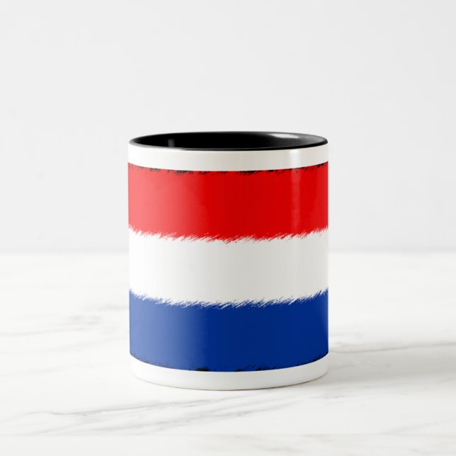Flagge der Niederlande Zweifarbige Tasse (Mittel)