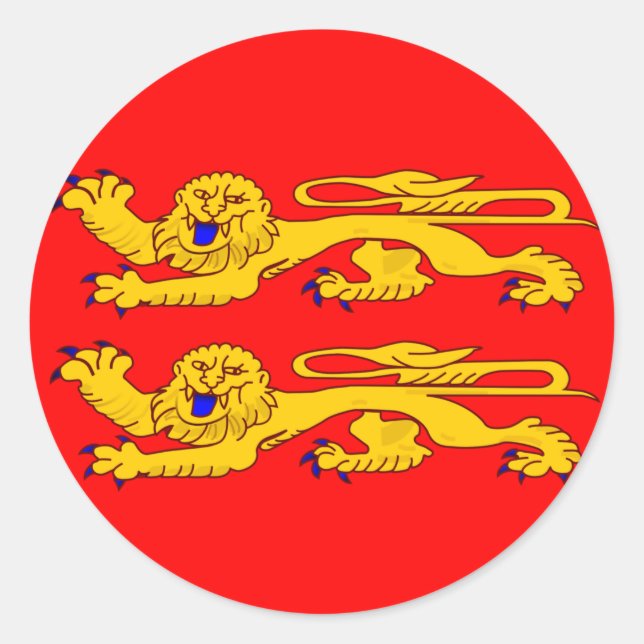 Flagge der Normandie Runder Aufkleber (Vorderseite)