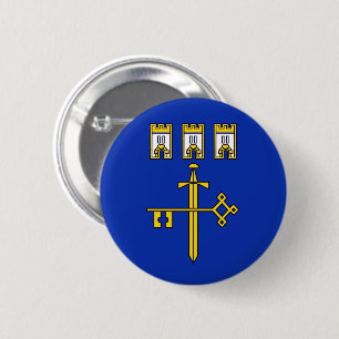 Flagge der Oblast Ternopil Button