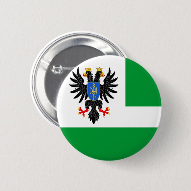 Flagge der Oblast Tschernihiiv Button (Vorne & Hinten)