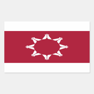 Flagge der Oglala Lakota Sioux Rechteckiger Aufkleber