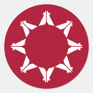 Flagge der Oglala Lakota Sioux Runder Aufkleber