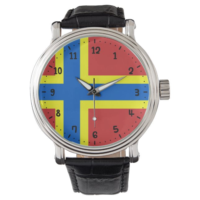 Flagge der Orkney-Uhr Armbanduhr (Vorderseite)