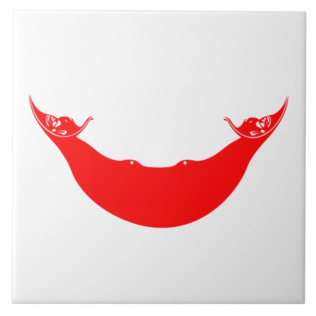 Flagge der Osterinsel (Rapa Nui) Fliese (Vorderseite)