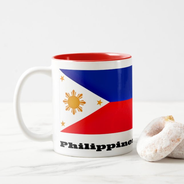 Flagge der Philippinen, Archipel, Zweifarbige Tasse (Mit Donut)