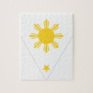 Flagge der Philippinen - des Tatlong Bituin bei Puzzle