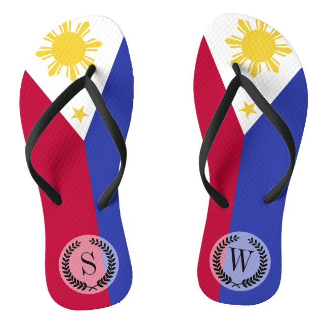Flagge der Philippinen Flip Flops (Fußbett)