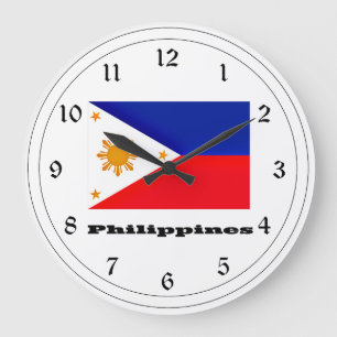 Flagge der Philippinen Große Wanduhr