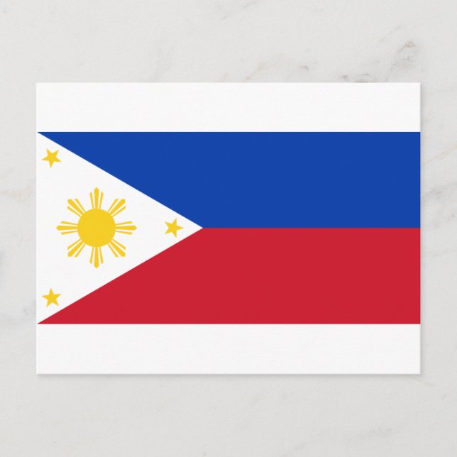 Flagge der Philippinen (Pilipinas) Postkarte (Vorderseite)