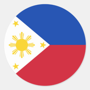 Flagge der Philippinen Runder Aufkleber