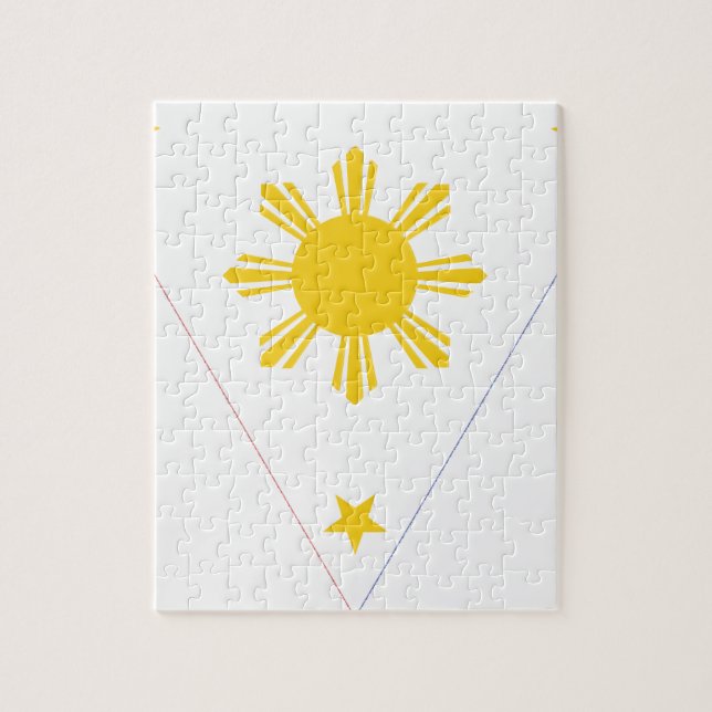 Flagge der Philippinen - Tatlong Bituin in Isang Puzzle (Vertikal)