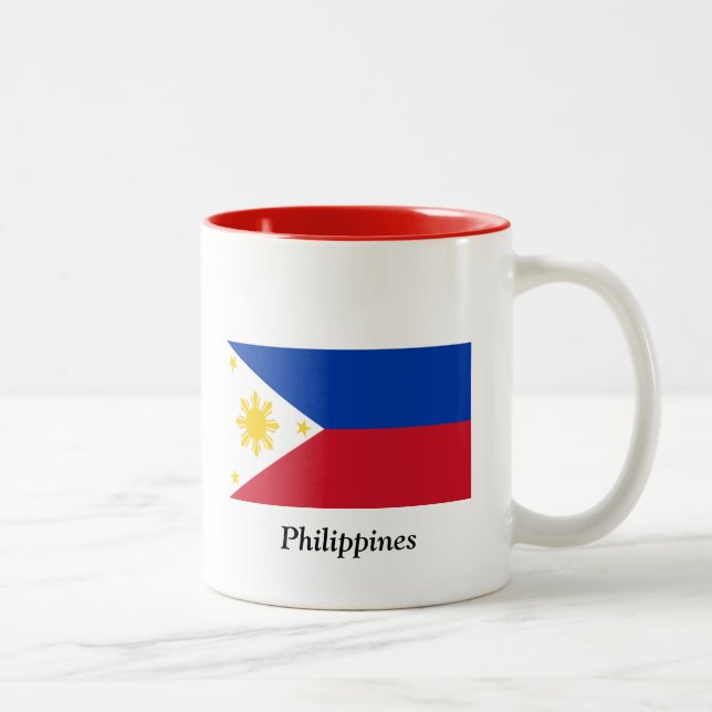 Flagge der Philippinen Zweifarbige Tasse (Rechts)