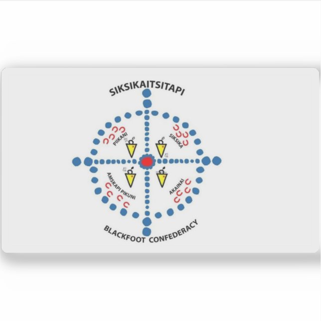 Flagge der pieganischen Nation, Schwarzfüßer-Konfö Aufkleber (Vorderseite)