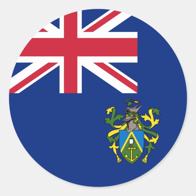 Flagge der Pitcairn-Inseln Runder Aufkleber (Vorderseite)