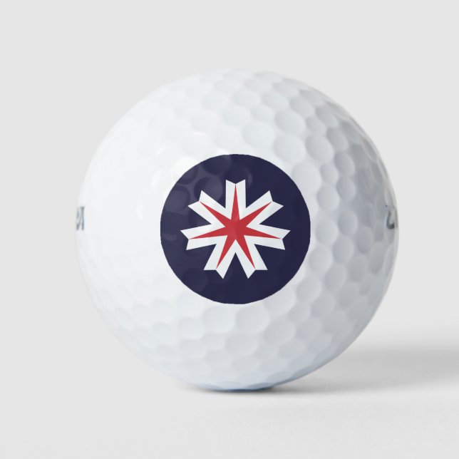 Flagge der Präfektur Hokkaido, Japan Golfball (Vorderseite)