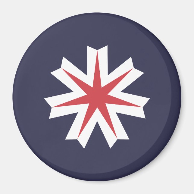 Flagge der Präfektur Hokkaido, Japan Magnet (Vorne)