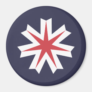 Flagge der Präfektur Hokkaido, Japan Magnet