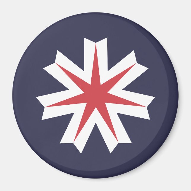 Flagge der Präfektur Hokkaido, Japan Magnet (Vorne)